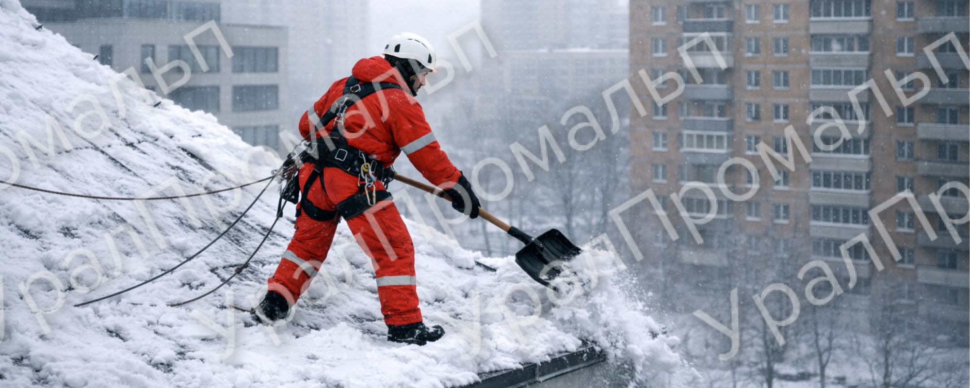 Сброс снега и наледи с крыш