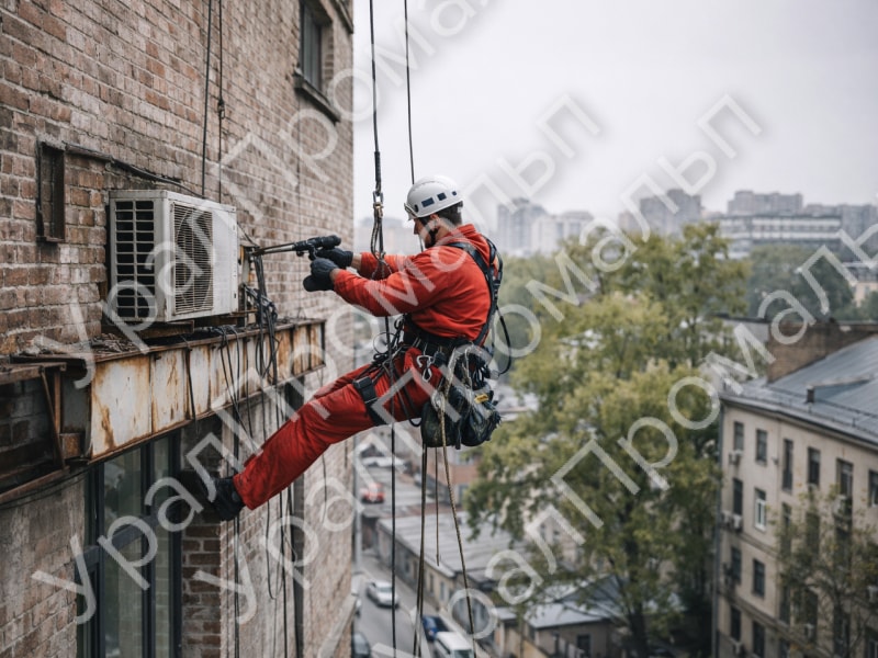 Демонтаж фасадных и рекламных конструкций на высоте